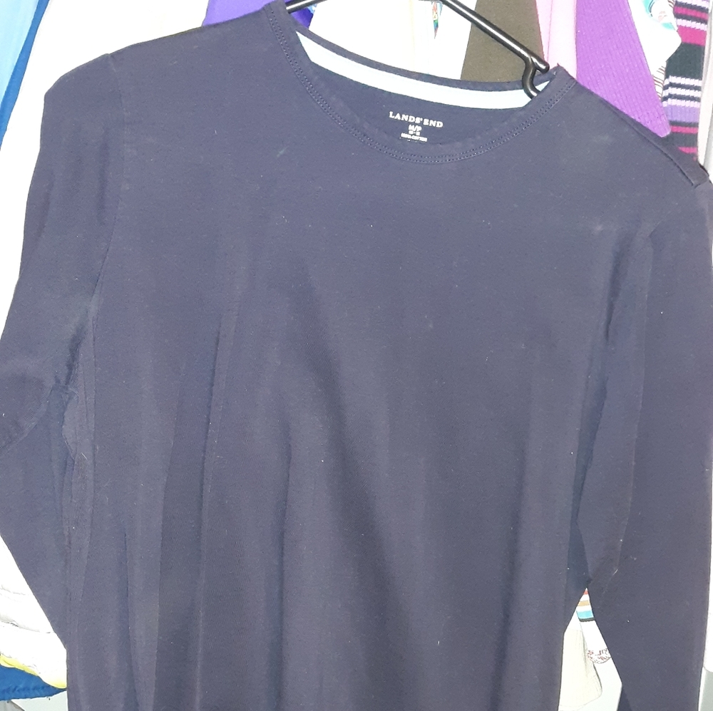 Black lands end long sleeve tee size petite m